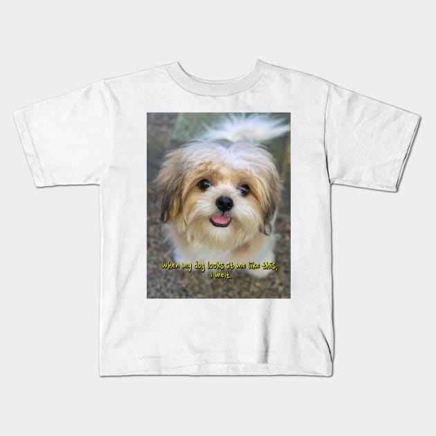 When my dog looks at me like this, I melt. Kids T-Shirt by likbatonboot